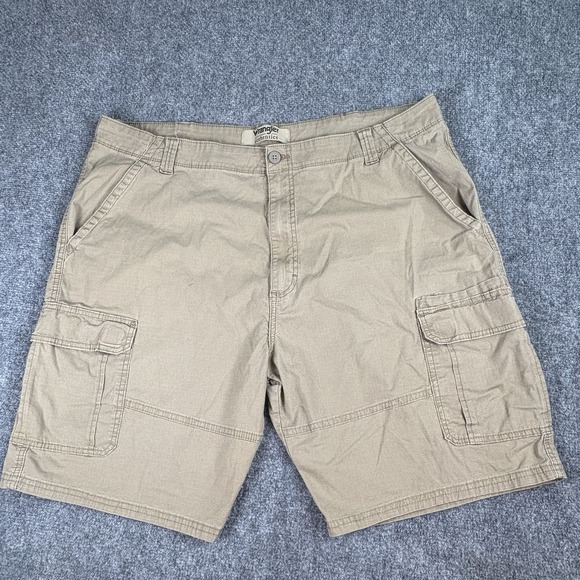 Wrangler Authentics Cargo Shorts 42 Khaki Ripstop Stretch Outdoor Utility Hiking - Picture 1 of 13